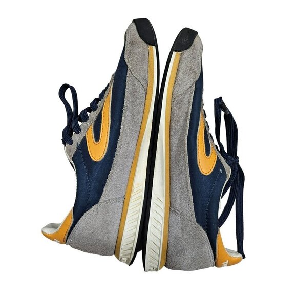 Tretorn Rawlins‎ 2 Retro Sneakers US 4.5 Leather Textile Blue Orange Suede Trim - Picture 8 of 12
